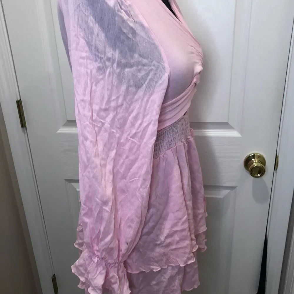 Pink ruffle wrap top dress, size xl - Picture 8 of 14